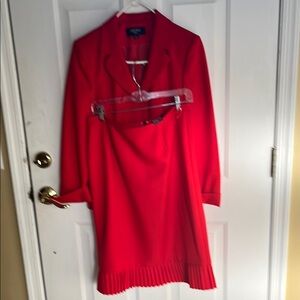 Red Pleated Dress